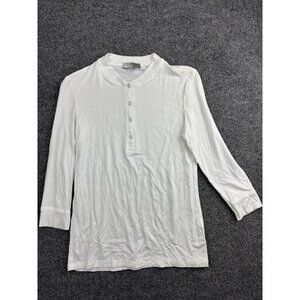 Anatomie Shirt Womens XS White Long Sleeve Henley Stretch Pullover Casual Top